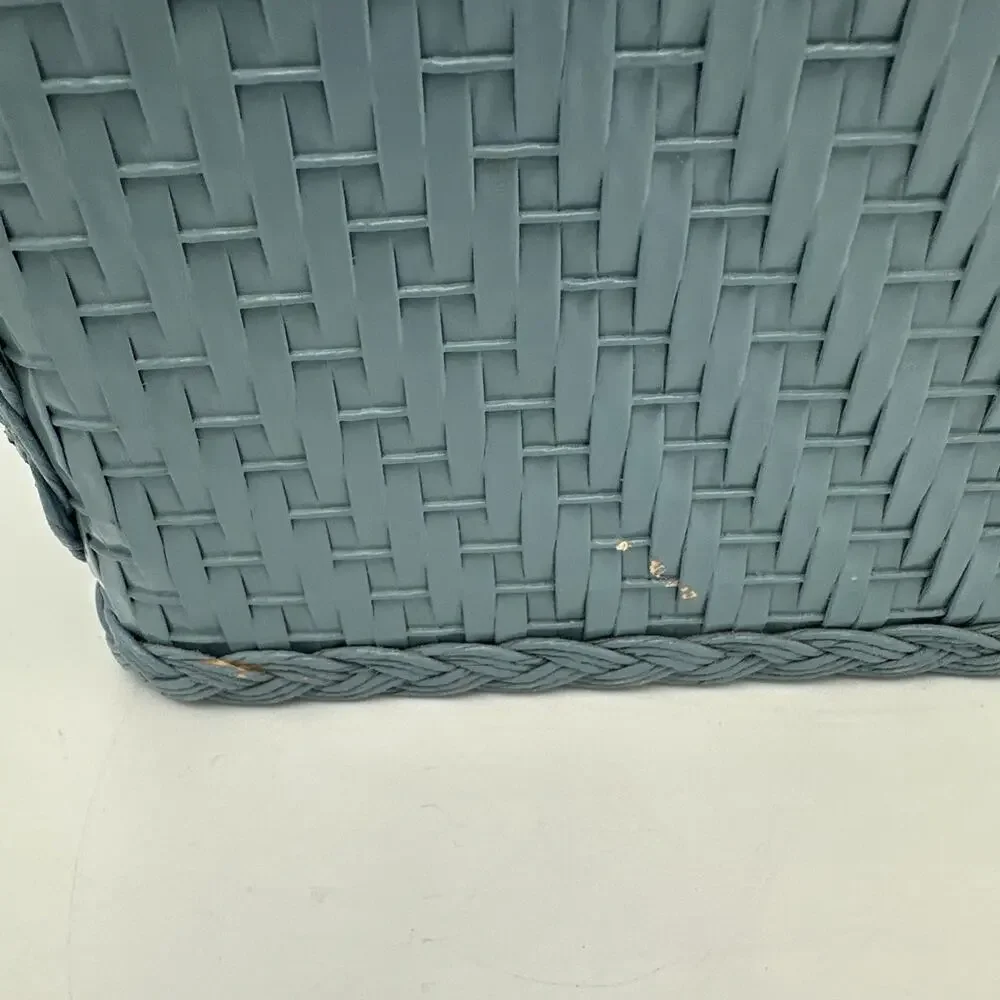 Vintage Mervyns Light Blue Plastic Basket Weave USA
